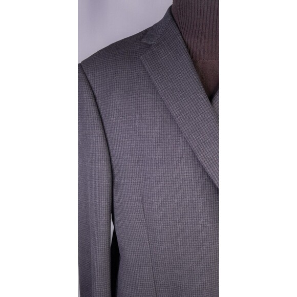Pronto Uomo Platinum Mens Sport Coat 50R Houndstooth Executive Wool Blazer EUC - Picture 5 of 14